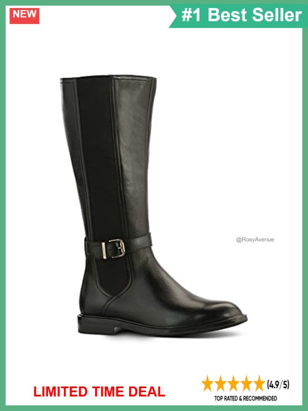 Women's Sheep Napa Leather Knee-High Boots Block Heel Cushioned Insole